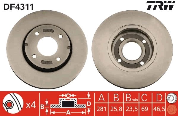 Disc frana TRW DF4311