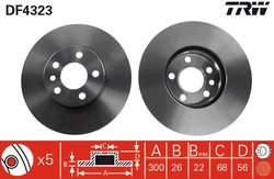 DISC FRANA TRW DF4323 - Compatibil cu FORD, SEAT, VW