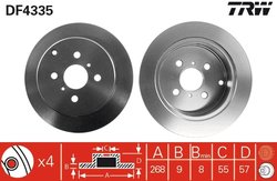 DISC FRANA TRW DF4335 - Compatibil cu BYD, LIFAN, TOYOTA, TOYOTA (FAW)