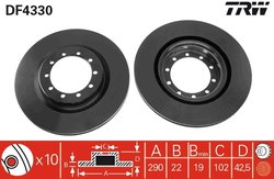 DISC FRANA TRW DF4330 - Compatibil cu RENAULT, RENAULT TRUCKS