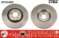 DISC FRANA TRW DF4340S - Compatibil cu VOLVO