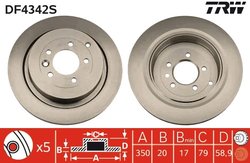 DISC FRANA TRW DF4342S - Compatibil cu LAND ROVER