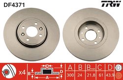 DISC FRANA TRW DF4371 - Compatibil cu RENAULT