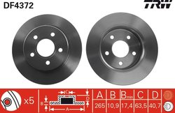 DISC FRANA TRW DF4372 - Compatibil cu FORD, FORD (CHANGAN), FORD AUSTRALIA, MAZDA (CHANGAN)