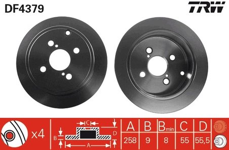 DISC FRANA TRW DF4379 - Compatibil cu TOYOTA