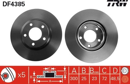 DISC FRANA TRW DF4385 - Compatibil cu MAZDA