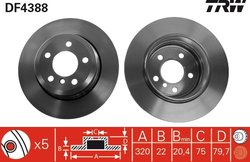 DISC FRANA TRW DF4388 - Compatibil cu BMW