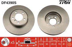 DISC FRANA TRW DF4390S - Compatibil cu BMW