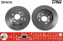 DISC FRANA TRW DF4410 - Compatibil cu KIA