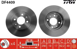 DISC FRANA TRW DF4409 - Compatibil cu HYUNDAI
