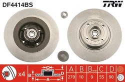 DISC FRANA TRW DF4414BS - Compatibil cu RENAULT