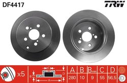 DISC FRANA TRW DF4417 - Compatibil cu TOYOTA