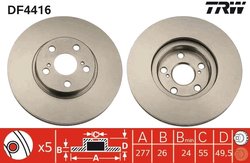 DISC FRANA TRW DF4416 - Compatibil cu TOYOTA