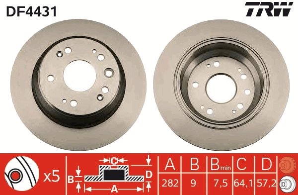 DISC FRANA TRW DF4431 - Compatibil cu HONDA, HONDA (GAC)