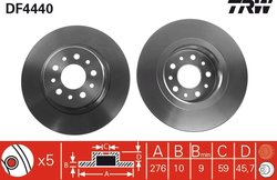 DISC FRANA TRW DF4440 - Compatibil cu ALFA ROMEO