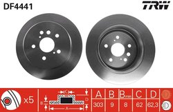 DISC FRANA TRW DF4441 - Compatibil cu CHERY, TOYOTA
