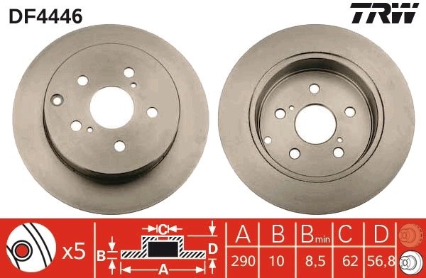 DISC FRANA TRW DF4446 - Compatibil cu TOYOTA