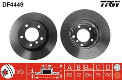 DISC FRANA TRW DF4449 - Compatibil cu BMW, BMW (BRILLIANCE)