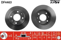 DISC FRANA TRW DF4463 - Compatibil cu MITSUBISHI, SMART