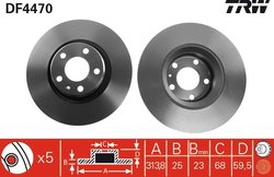 DISC FRANA TRW DF4470 - Compatibil cu AUDI, AUDI (FAW)