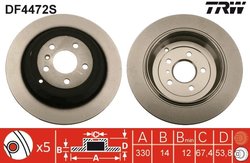DISC FRANA TRW DF4472S - Compatibil cu MERCEDES-BENZ