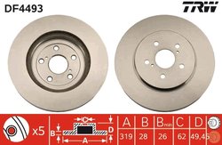 DISC FRANA TRW DF4493 - Compatibil cu LEXUS, TOYOTA