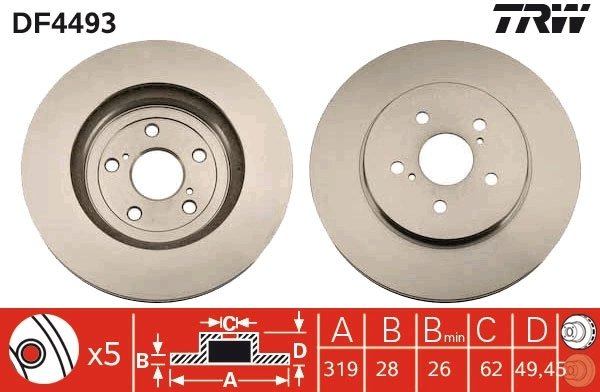 Disc frana TRW DF4493