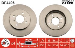 DISC FRANA TRW DF4498 - Compatibil cu HAFEI, MITSUBISHI, PROTON