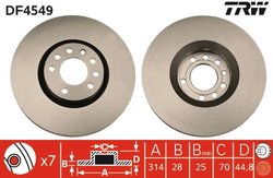 DISC FRANA TRW DF4549 - Compatibil cu CADILLAC, HOLDEN, OPEL, SAAB, VAUXHALL
