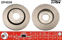 DISC FRANA TRW DF4550 - Compatibil cu CHRYSLER, DODGE