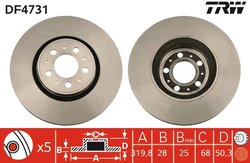 DISC FRANA TRW DF4731 - Compatibil cu VOLVO