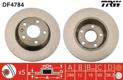 DISC FRANA TRW DF4784 - Compatibil cu AUDI