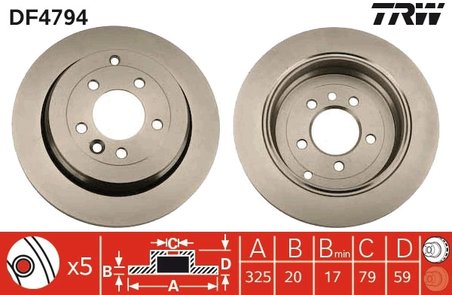 DISC FRANA TRW DF4794 - Compatibil cu LAND ROVER