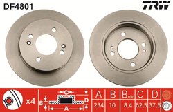 DISC FRANA TRW DF4801 - Compatibil cu HYUNDAI, KIA
