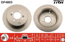 DISC FRANA TRW DF4803 - Compatibil cu HYUNDAI, HYUNDAI (BEIJING), KIA, KIA (DYK)
