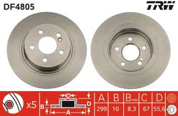 DISC FRANA TRW DF4805 - Compatibil cu MERCEDES-BENZ, MERCEDES-BENZ (BBDC)