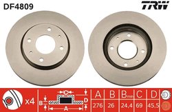DISC FRANA TRW DF4809 - Compatibil cu MITSUBISHI