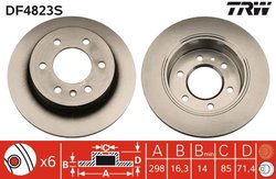DISC FRANA TRW DF4823S - Compatibil cu MERCEDES-BENZ, VW