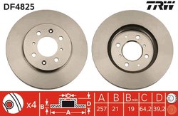 DISC FRANA TRW DF4825 - Compatibil cu HONDA