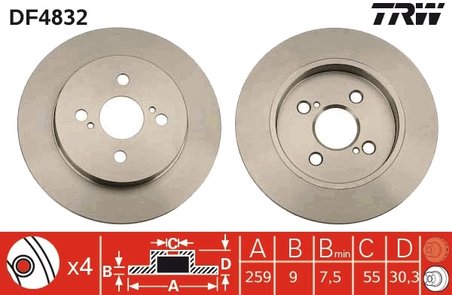 DISC FRANA TRW DF4832 - Compatibil cu ASTON MARTIN, TOYOTA