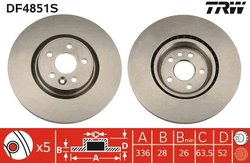 DISC FRANA TRW DF4851S - Compatibil cu VOLVO
