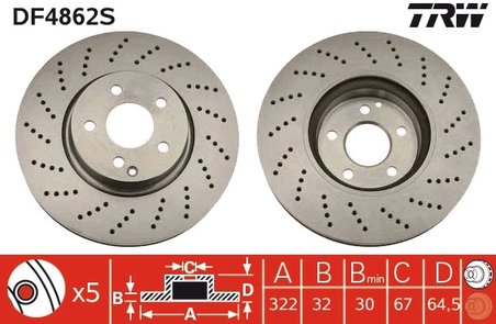 Disc frana TRW DF4862S
