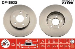 DISC FRANA TRW DF4863S - Compatibil cu MERCEDES-BENZ, MERCEDES-BENZ (BBDC)