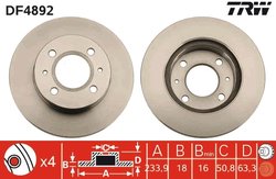 DISC FRANA TRW DF4892 - Compatibil cu HYUNDAI