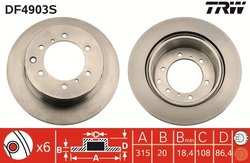 DISC FRANA TRW DF4903S - Compatibil cu HYUNDAI