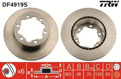 DISC FRANA TRW DF4919S - Compatibil cu MERCEDES-BENZ, VW