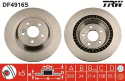 DISC FRANA TRW DF4916S - Compatibil cu MERCEDES-BENZ