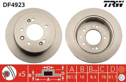 DISC FRANA TRW DF4923 - Compatibil cu HYUNDAI, HYUNDAI (BEIJING), KIA, KIA (DYK)