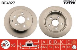 DISC FRANA TRW DF4927 - Compatibil cu TOYOTA