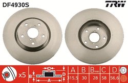 DISC FRANA TRW DF4930S - Compatibil cu SUBARU